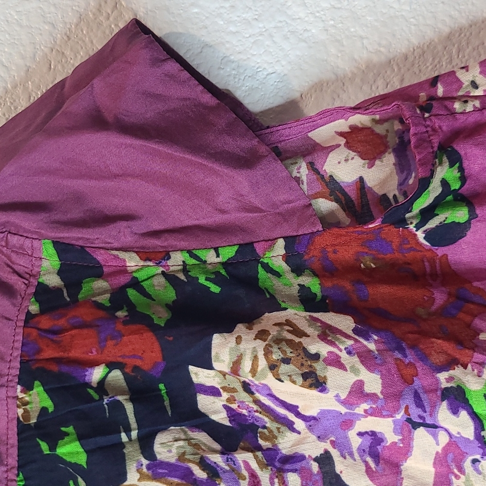 Soft Surroundings purple floral button down blouse petite small - Picture 6 of 10
